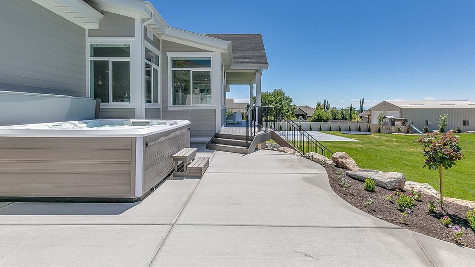 Patios with broom finish concrete