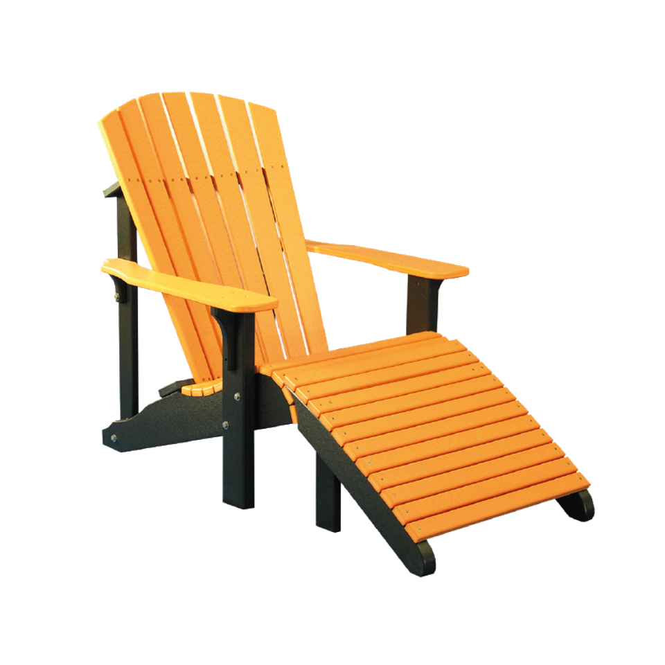 Hlf deluxe adirondack chair with footrest tangerine