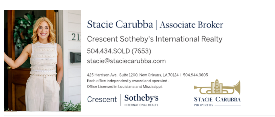 Stacie Carubba, New Orleans real estate agent with Crescent Sotheby’s International Realty