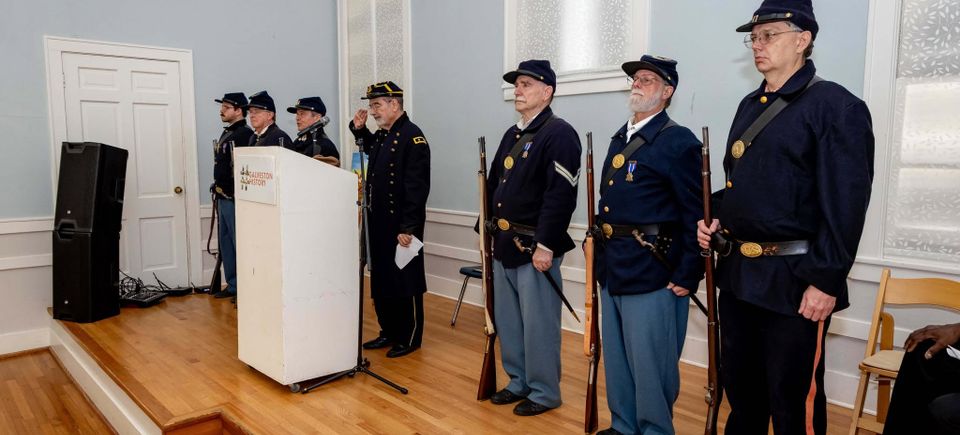 Federals on the stage for the reading of g. o. #3