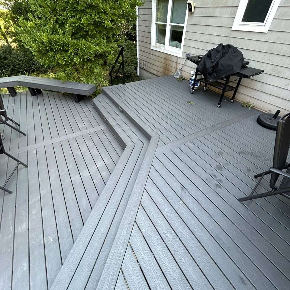 1200 sq ft trex enhance deck, done by J.B.T Contracting of Long Island, NY