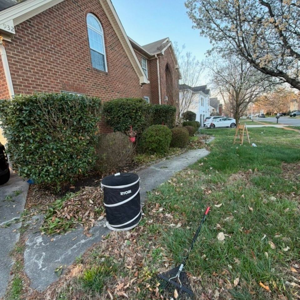 Leaves getting removed and cleared, Get A Mow On Lawn Care LLC of Chesapeake VA