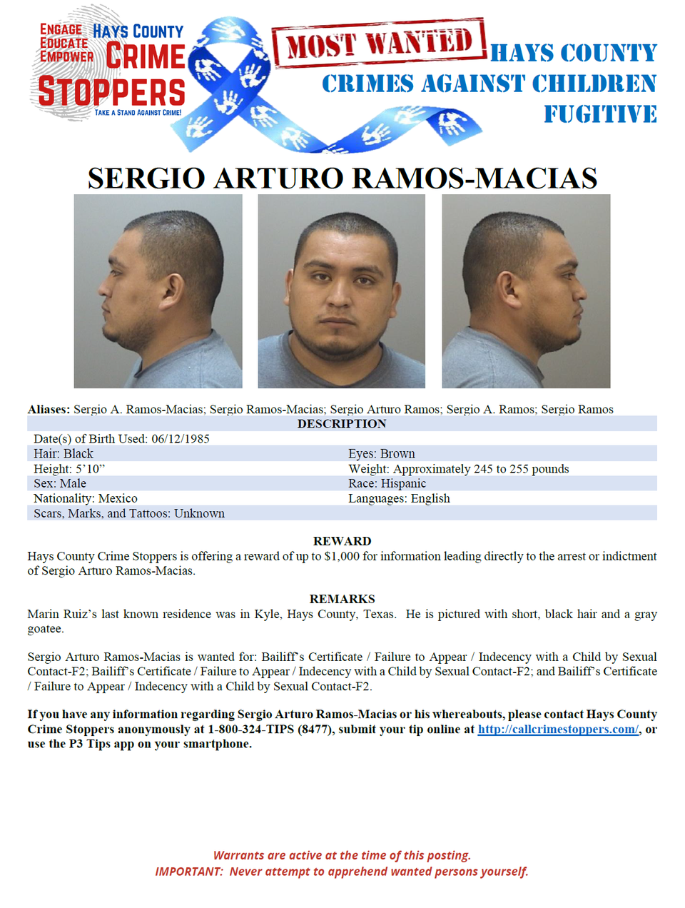 Ramos macias most wanted poster