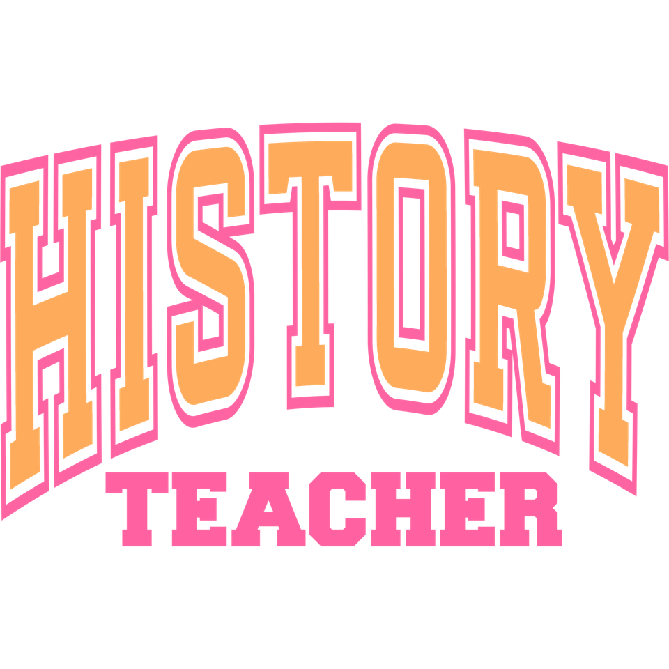School   history teacher 4 pink orange