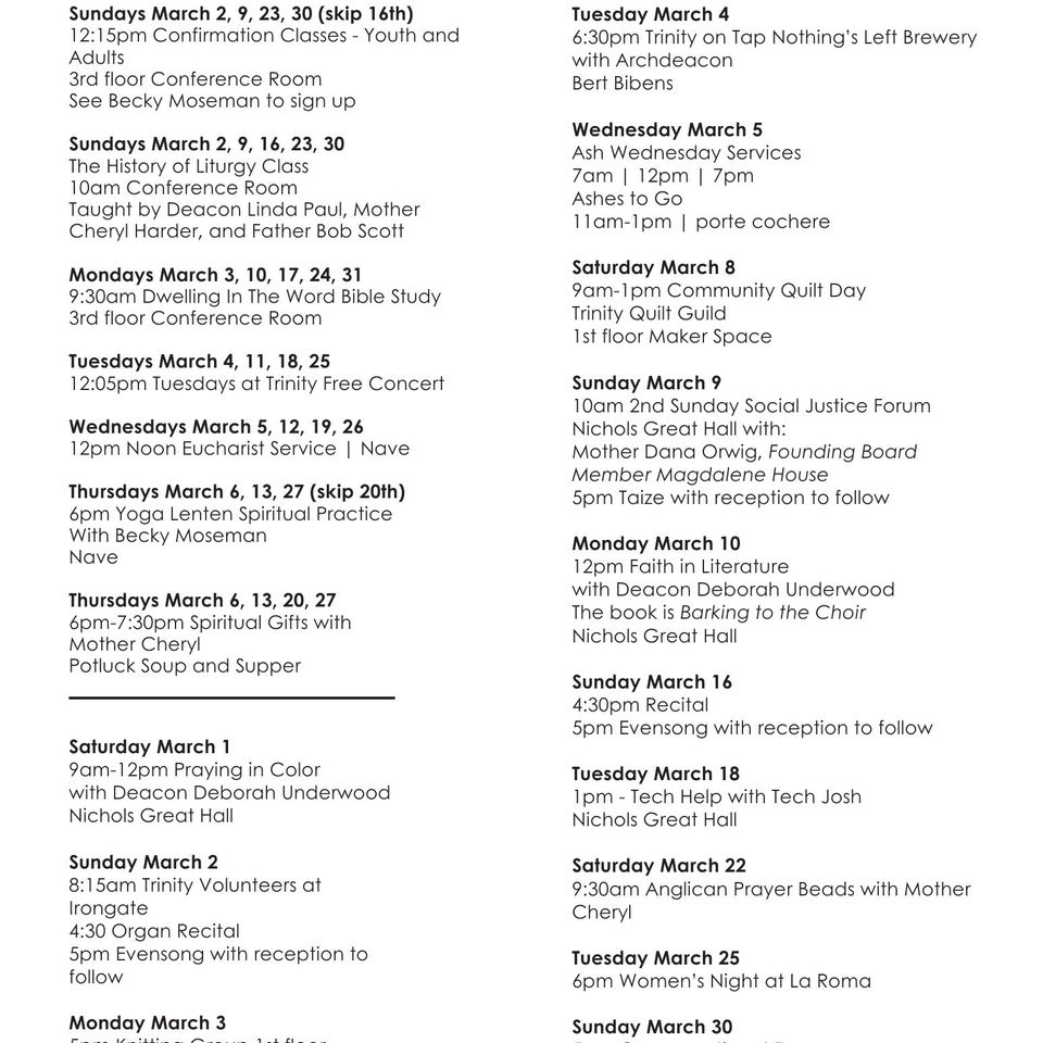 March revised calendar