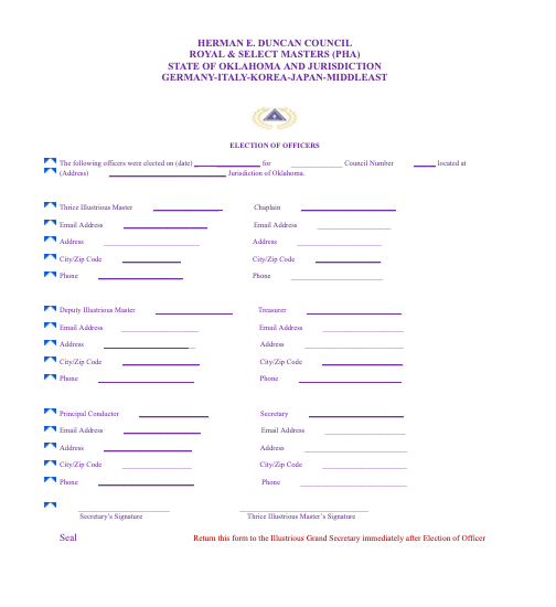 Hed council election of officers form