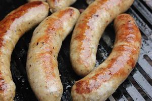 Bratwurst   mushroom and swiss
