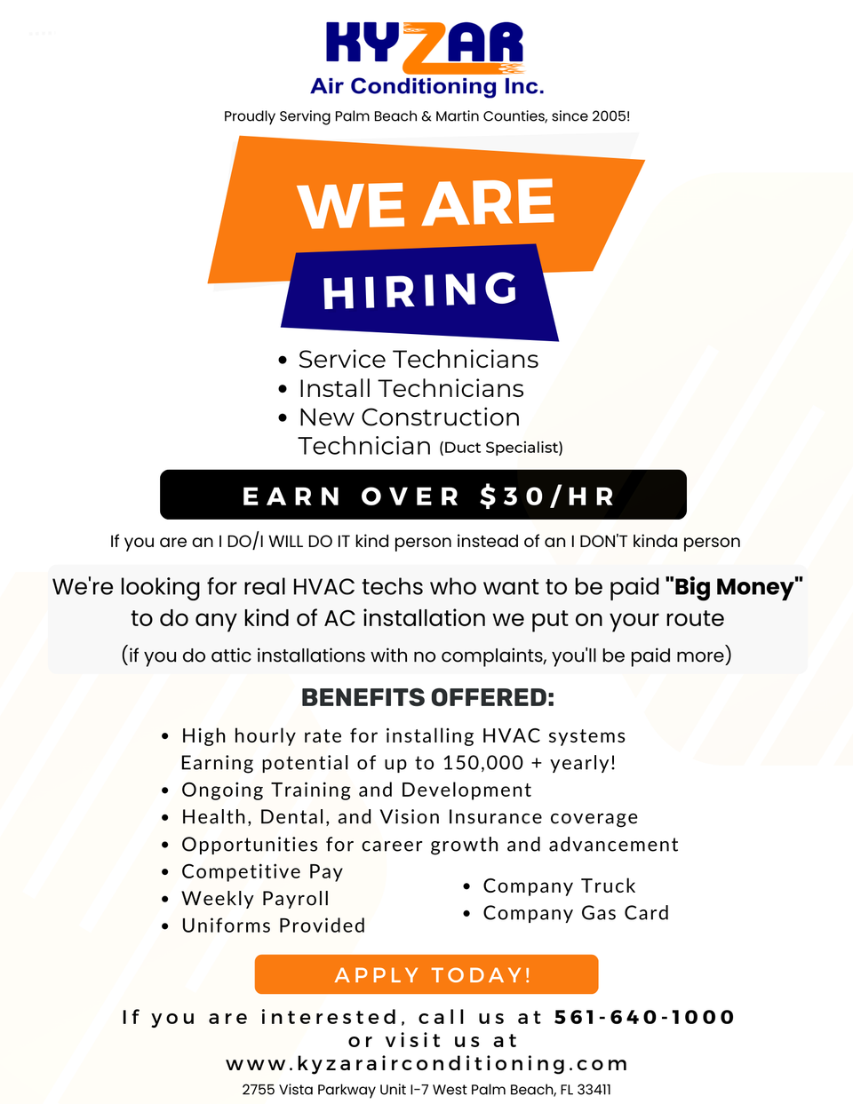 We are hiring   kyzar ac   8172022