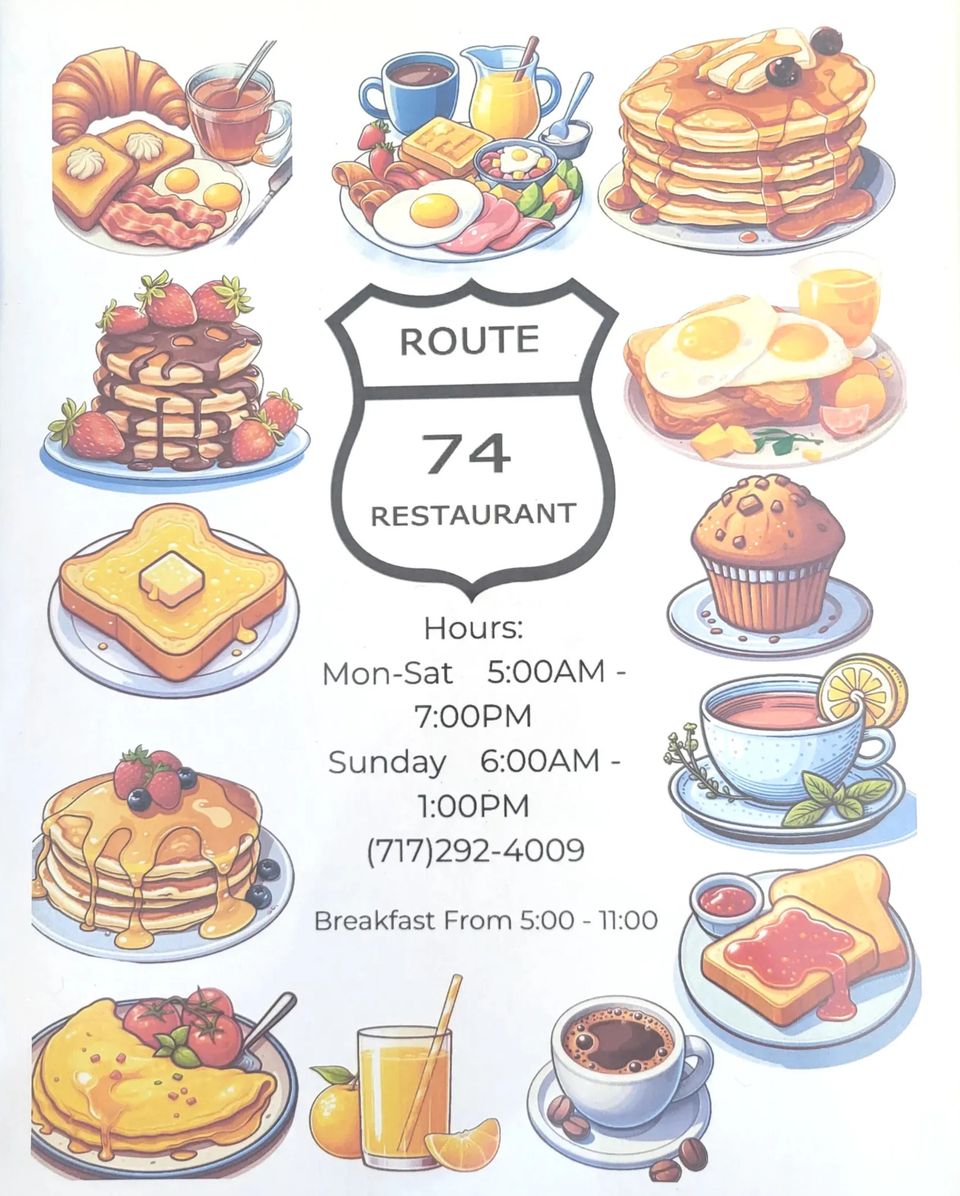 Route 74 Restaurant Menu 