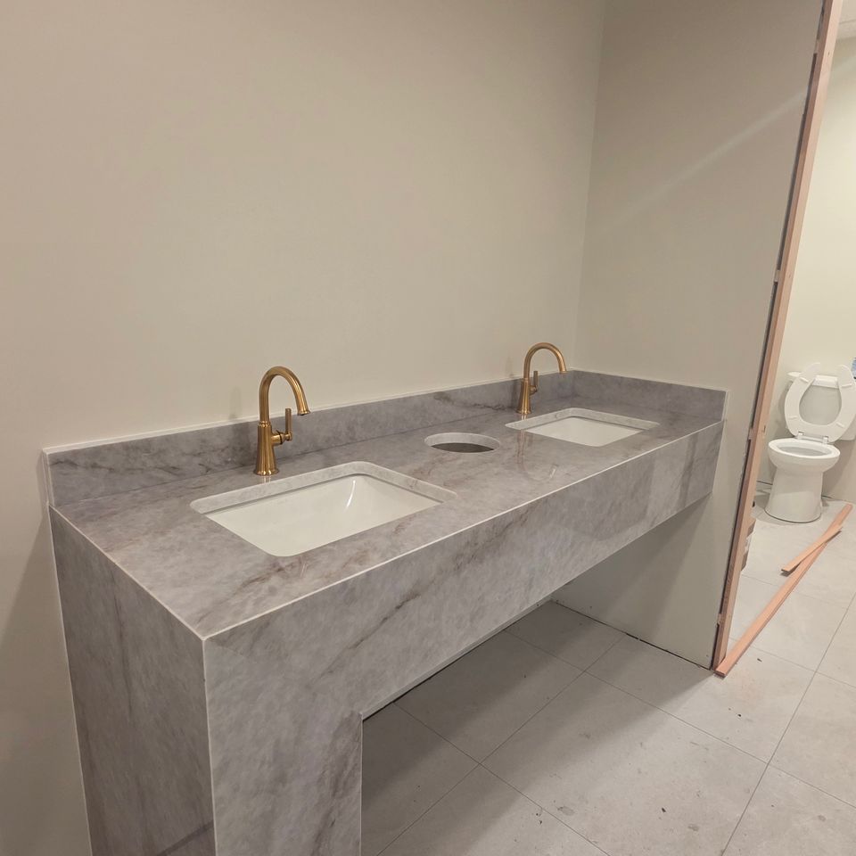 Custom bathroom marble countertop for a Houston Texas install