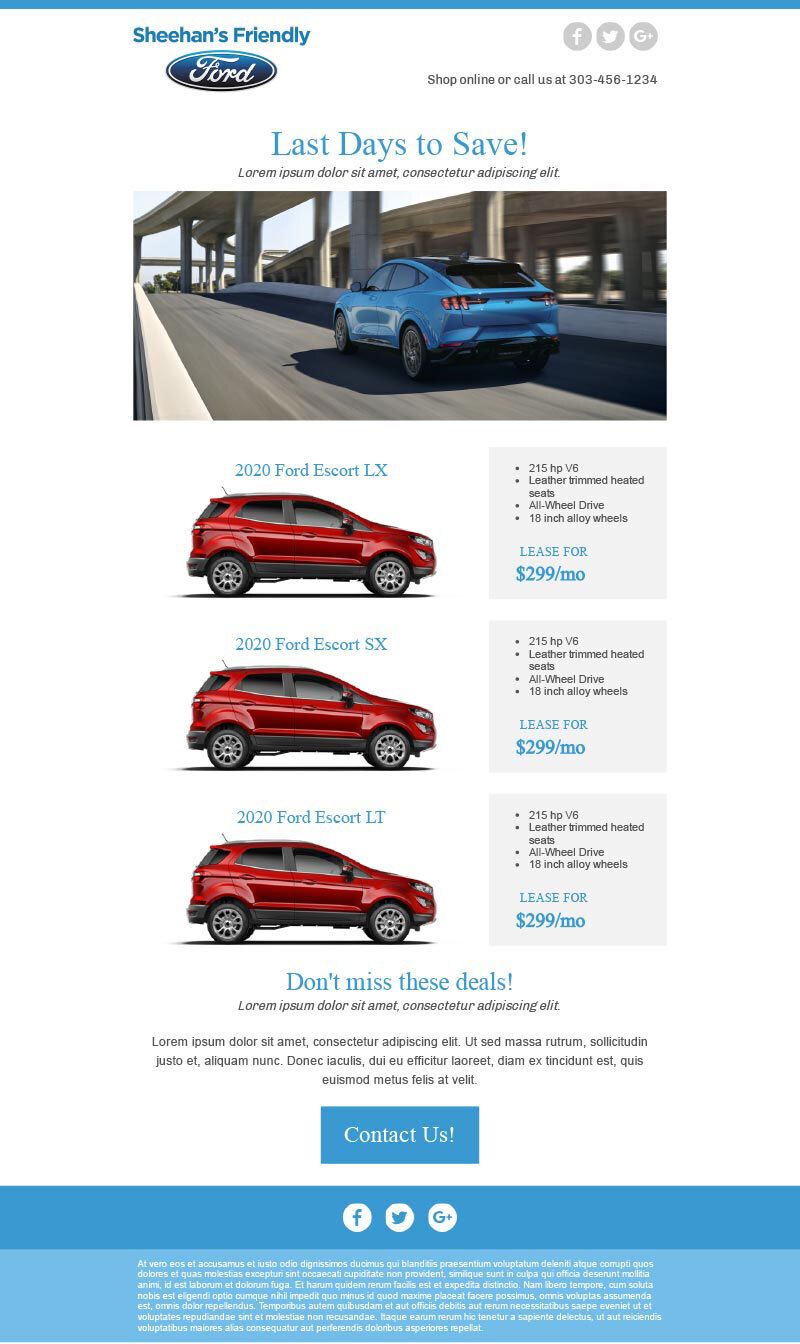 Email layouts template 10 example