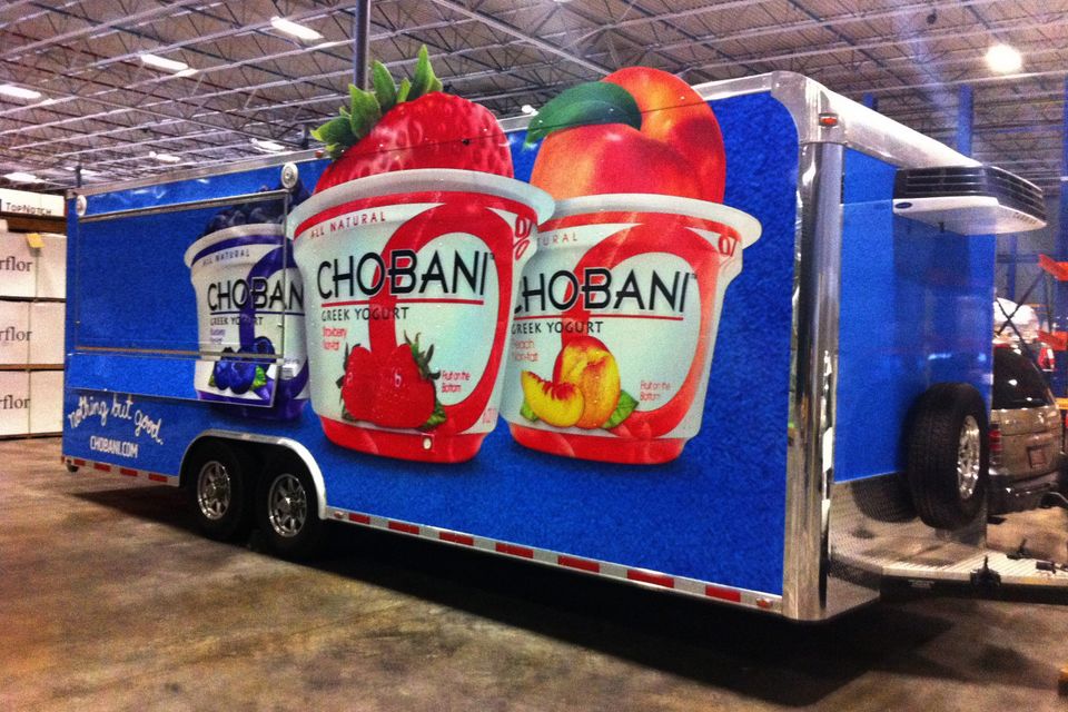 Chobani trailer wrap