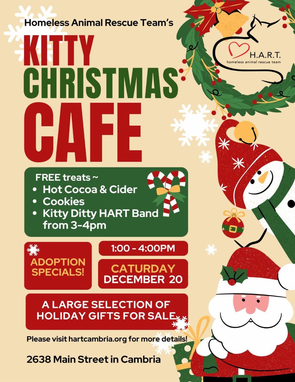 Cat christmas cafe