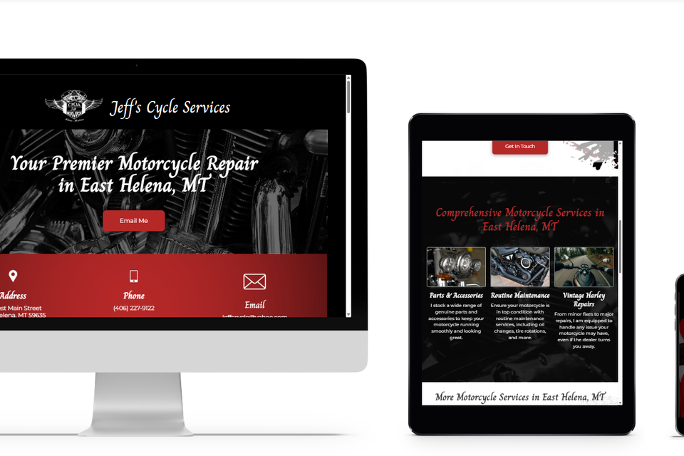 Image of Jeffs Cycle services website 