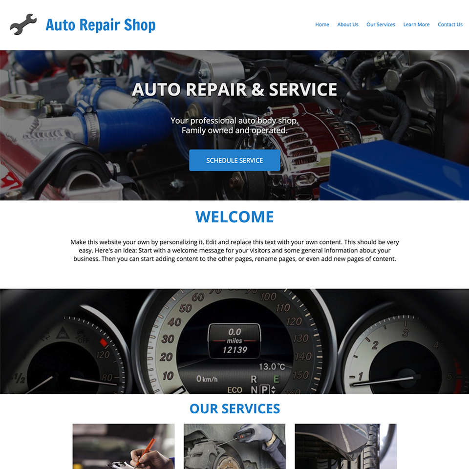 Auto repair website theme