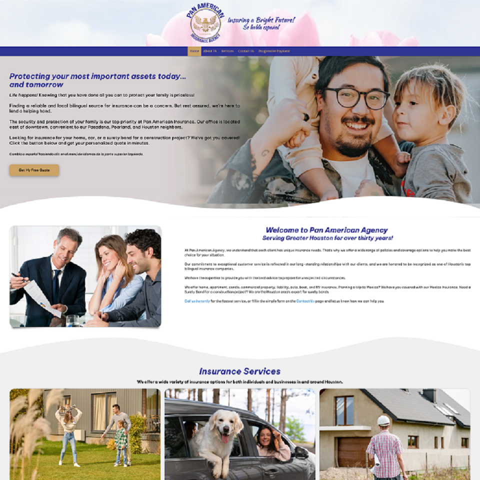 Pan American Insurance Agency - Website Example