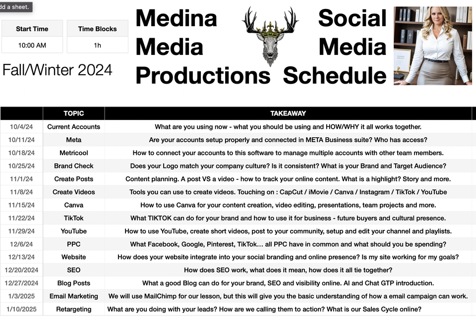Class schedule