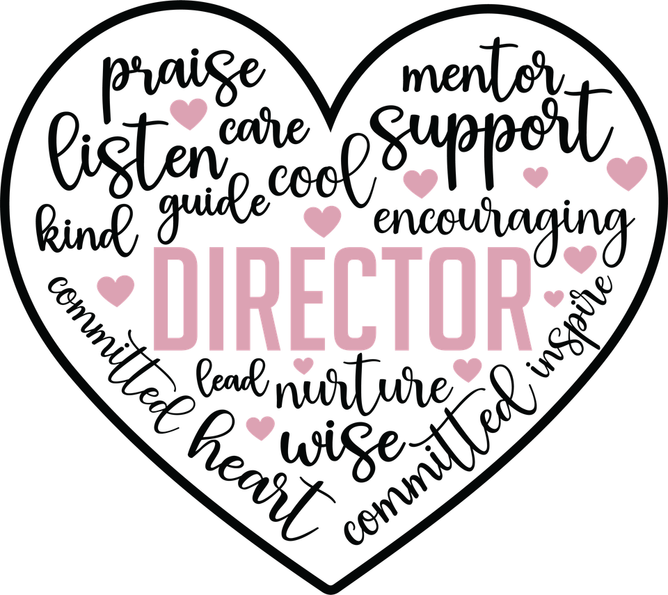 Profession   director word art heart with pink