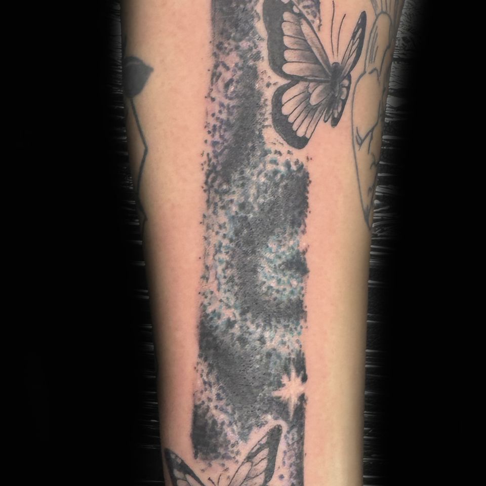 Tech butterflies night sky