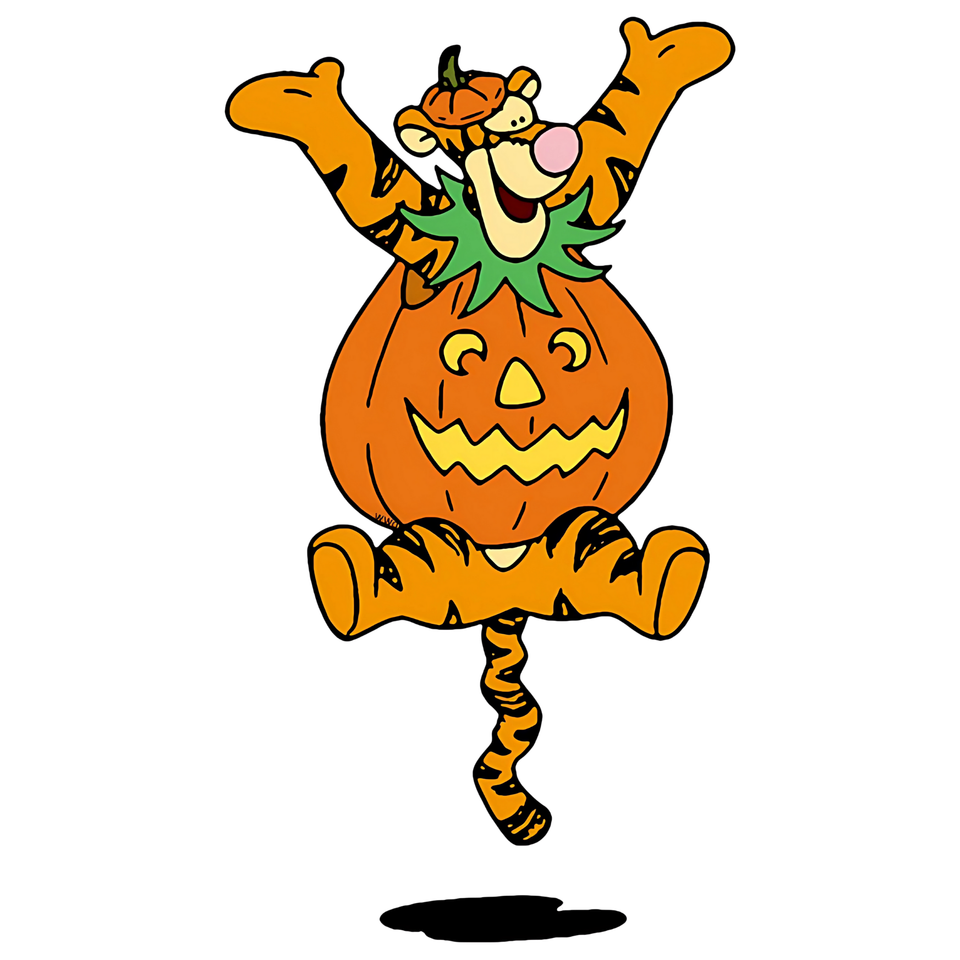 Seasons   halloween tiger as pumpkin