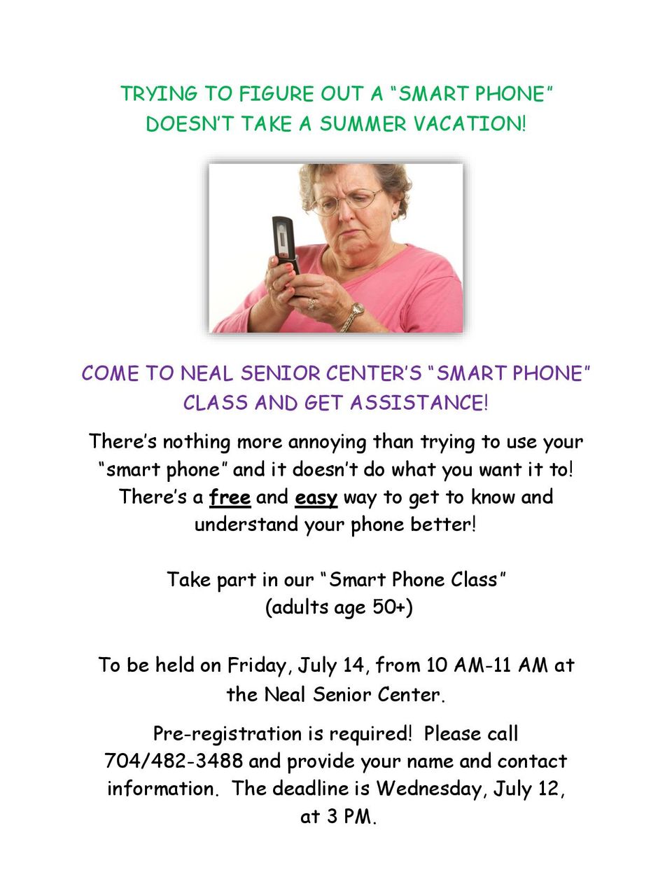 Poster smart phone for seniors (summer)