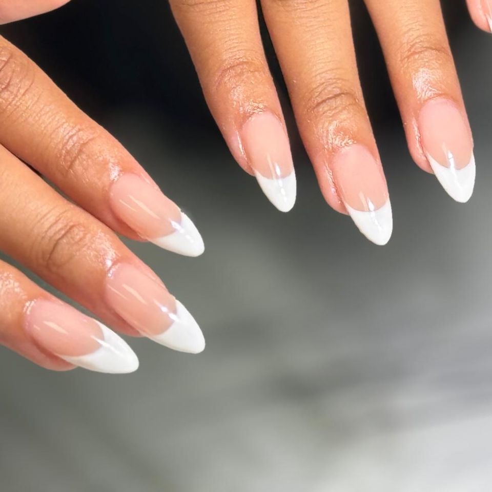 woman hands with manicure done