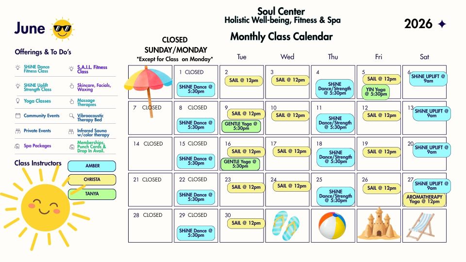 Soul center 2026 calendar   june post 