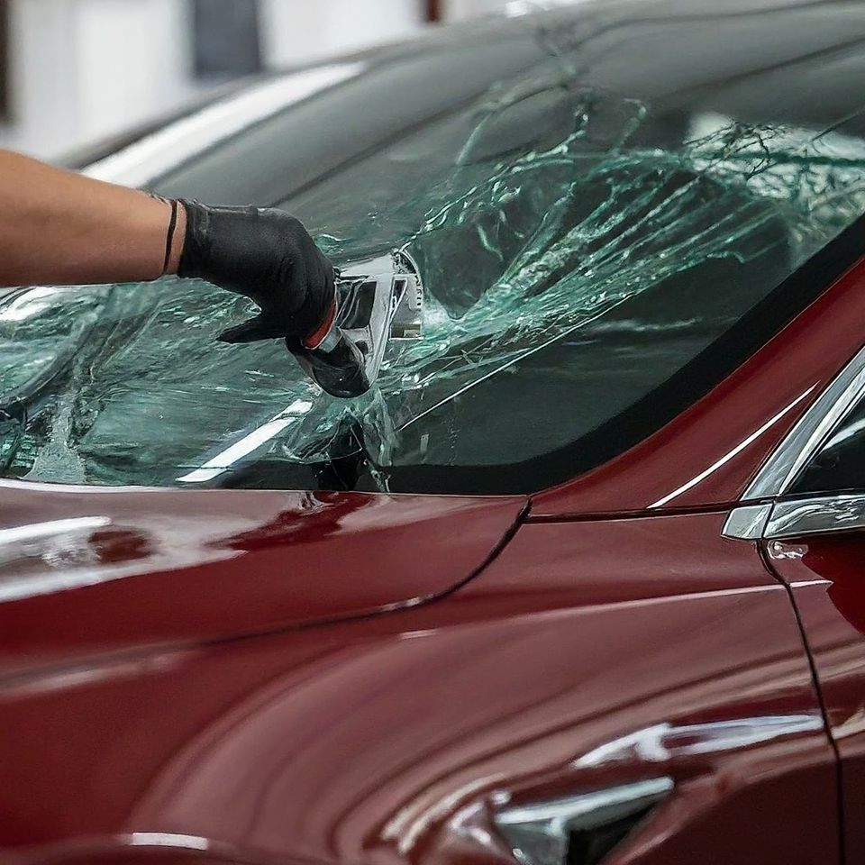 Tesla windshield replacement process