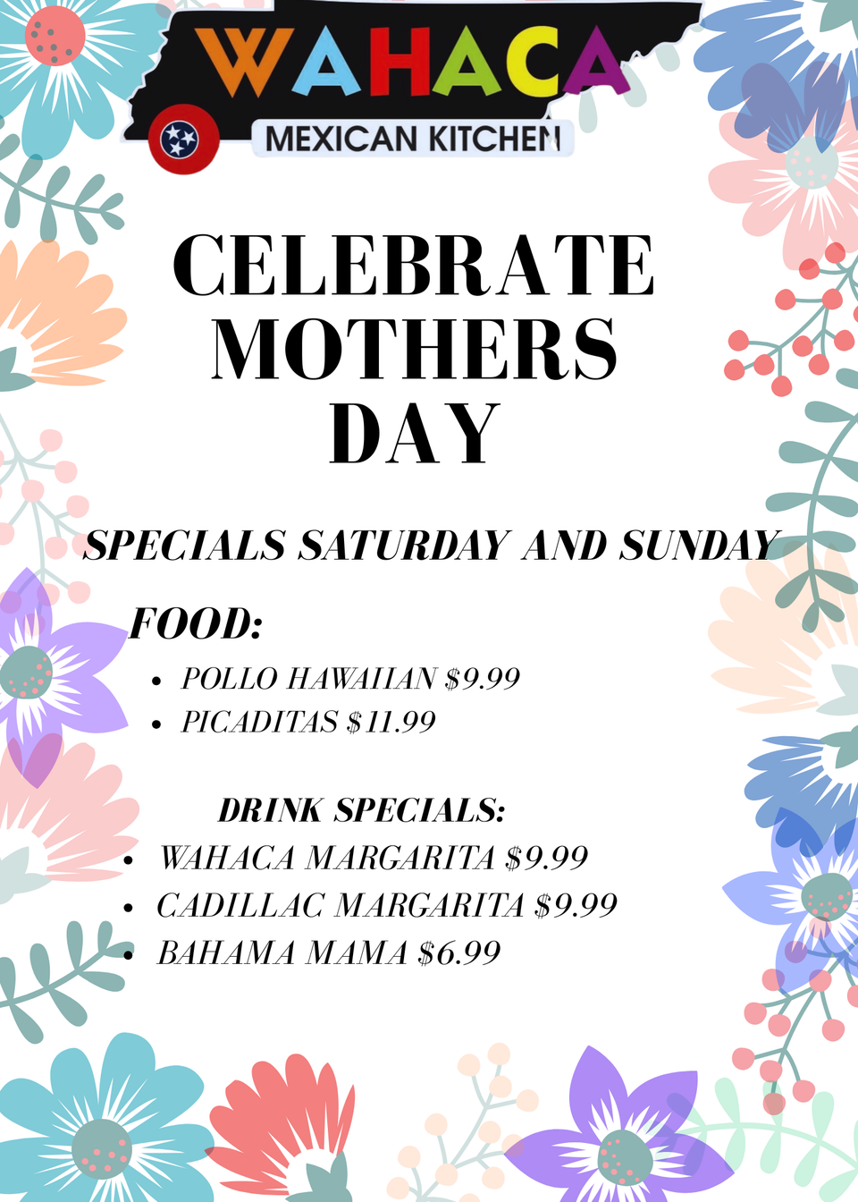 Red floral mothers' day sale promo flyer