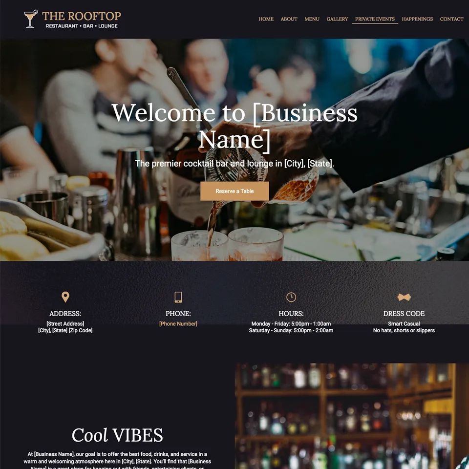Bar lounge website theme design original