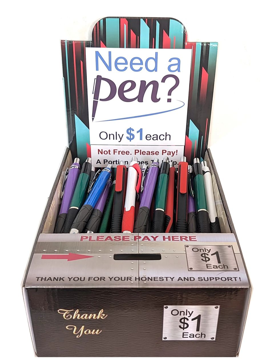 Pen vending boxes, a low cost unique box vending opportunity