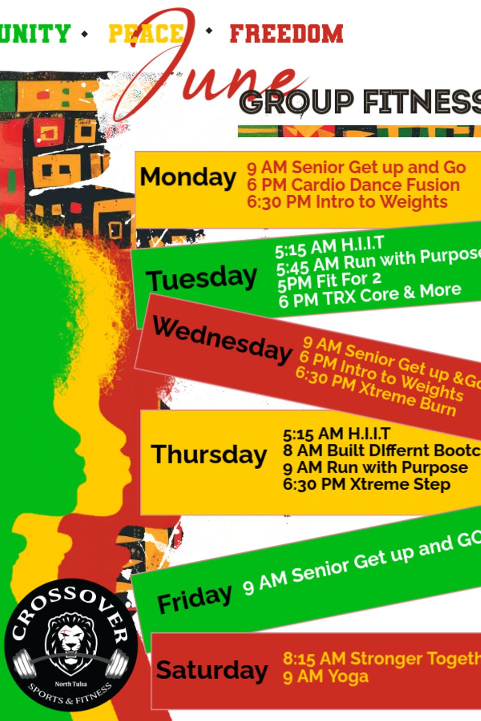 June fitness schedule