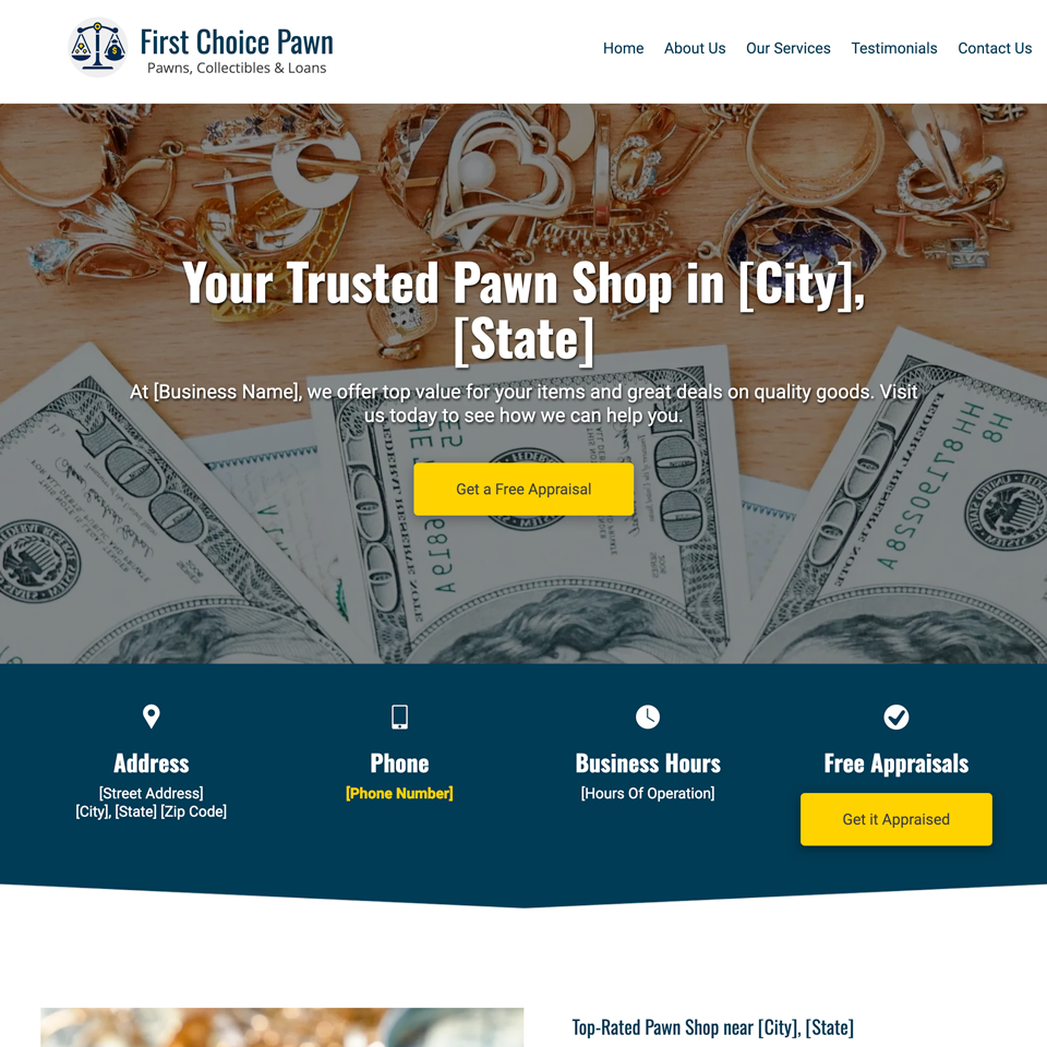 Best pawn shop website design theme