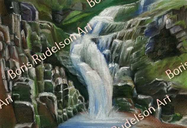 Pastel. Waterfall