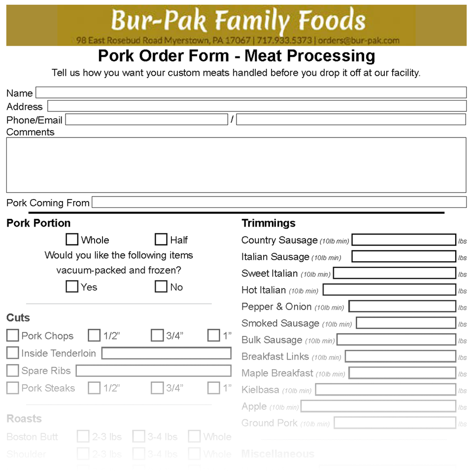Pork form grad