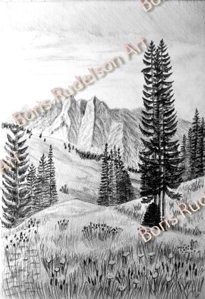 Pencil. Landscape