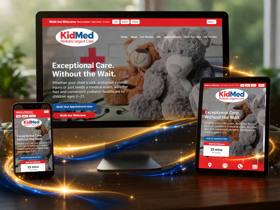 Kidmed pediatric urgent care mockup