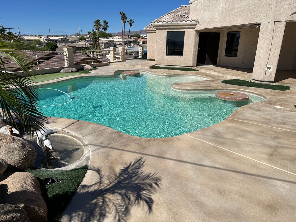 Pool with concrete decking