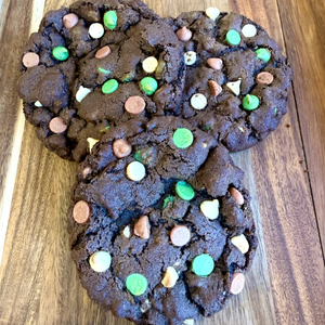 Three Triple Chocolate Christmas cookies from our holiday menu.