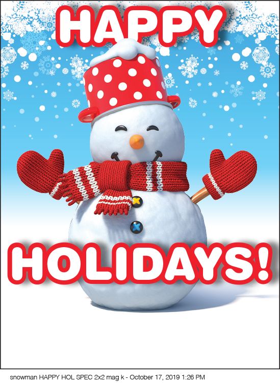 Snowman happy hol spec 2x2 mag