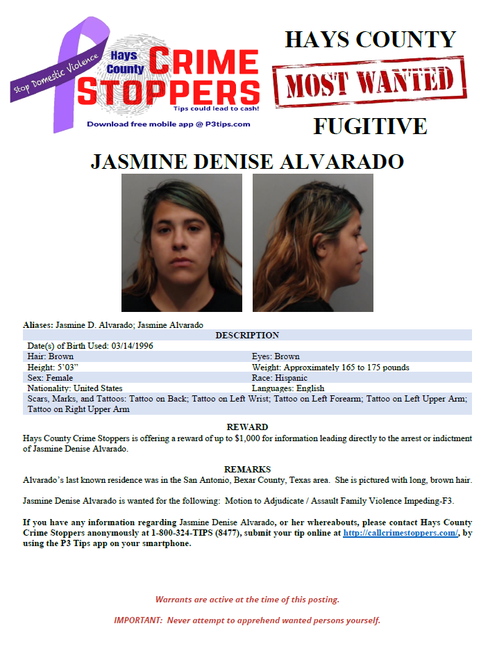 Alvarado most wanted poster