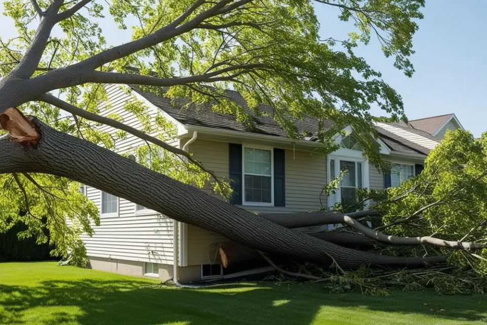 Tree fell on a house (1) original
