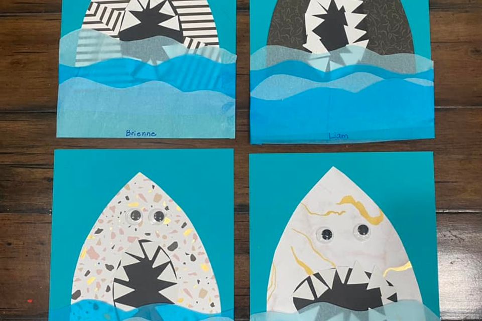 Butterfly meadow facebook class artwork ocean sharks 002