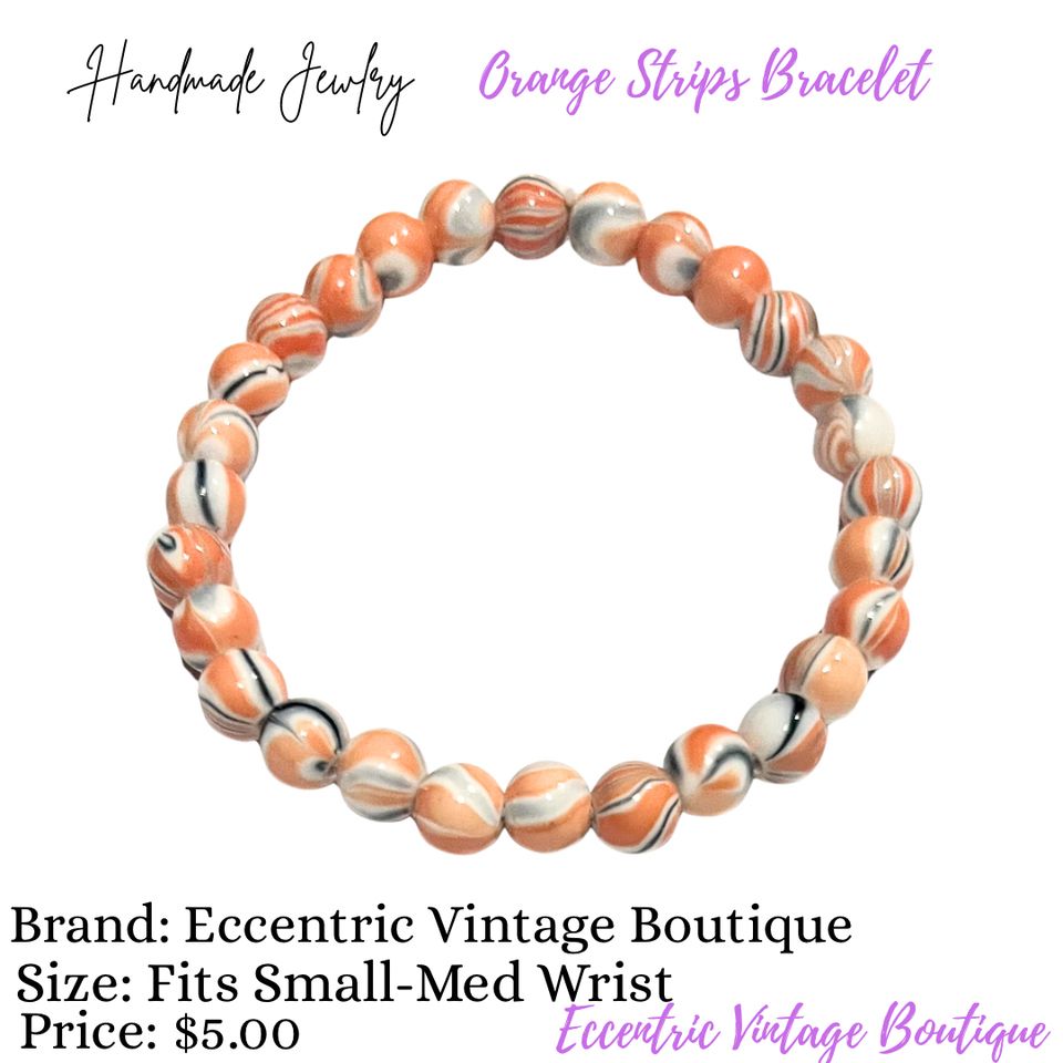 Orange strips bracelet