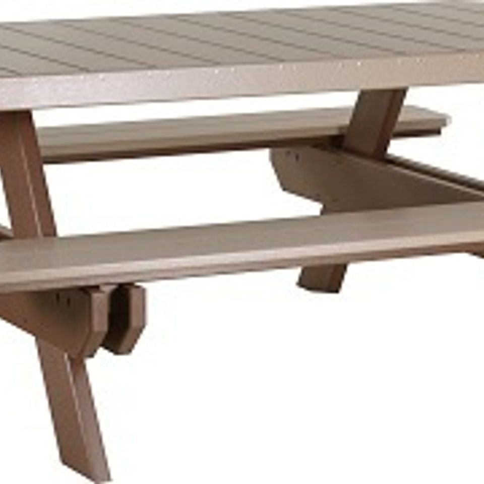 Sunrise poly lawn   hardwood furniture   paden  oklahoma   luxcraft tables   p6rptwwcbr 6 rectangular picnic table weatherwood   chestnut brown20180518 16075 wq0tod