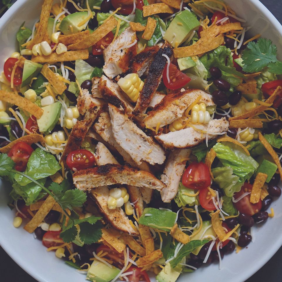 Chopped chicken taco salad