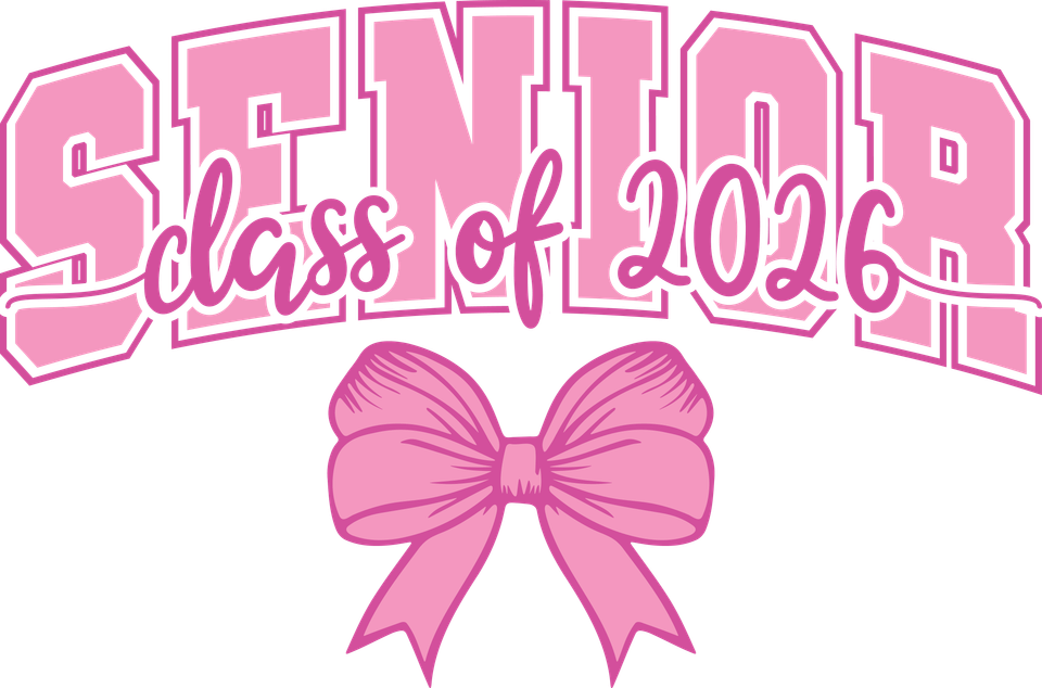 School   class of 2026 pink senior bow 04