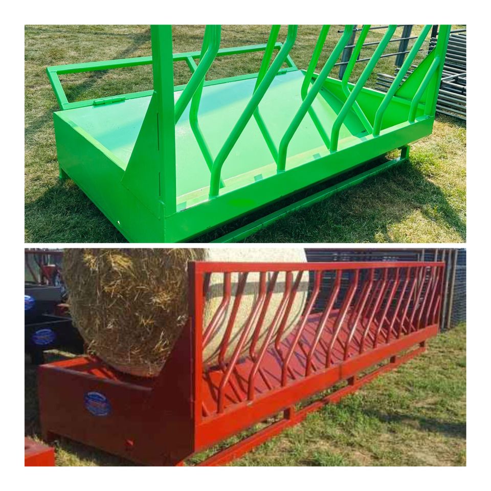 Fenceline bale feeder