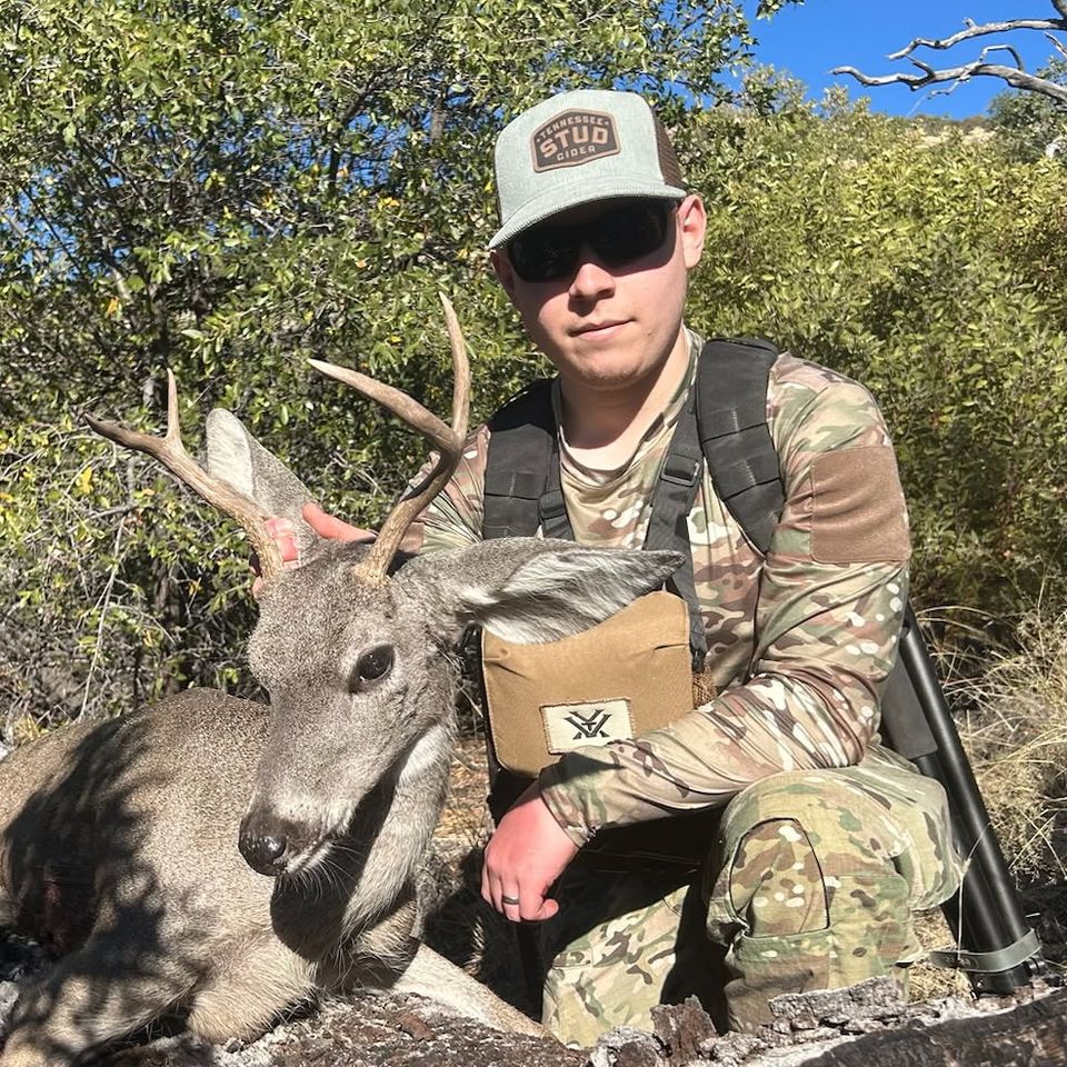 Cpt. Jordon Fulton, U.S. Army. Fulton is stationed at Fort Huachuca, Arizona where he shot the 4-point buck. 