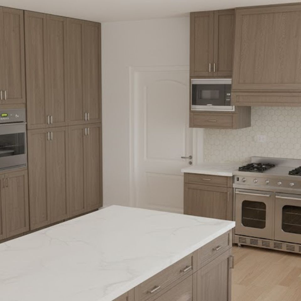Kitchen render warm brown gray 2